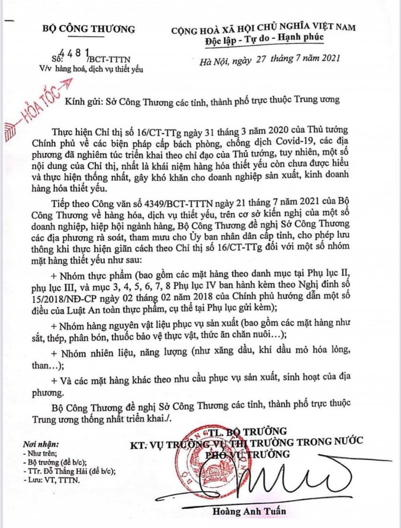 Văn bản Bộ Công Thương gửi Thủ tướng Văn bản Bộ Công Thương gửi Thủ tướng