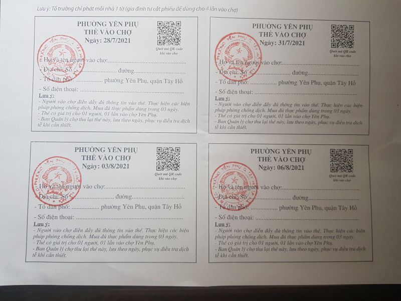Phiếu đi chợ của quận Tây Hồ cần được nhân rộng Phiếu đi chợ của quận Tây Hồ cần được nhân rộng