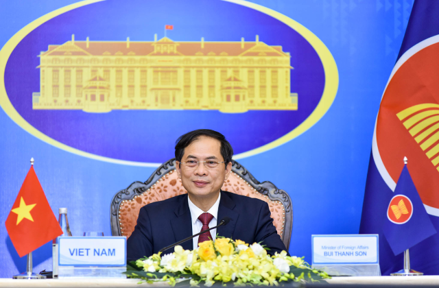 Bộ trưởng Bộ Ngoại giao Bùi Thanh Sơn phát biểu tại Hội nghị - Ảnh: BNG Bộ trưởng Bộ Ngoại giao Bùi Thanh Sơn phát biểu tại Hội nghị - Ảnh: BNG