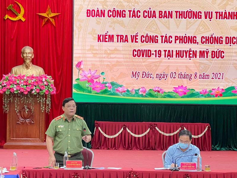 Trung tướng Nguyễn Hải Trung - Giám đốc Công an TP làm việc với huyện Mỹ Đức. Trung tướng Nguyễn Hải Trung - Giám đốc Công an TP làm việc với huyện Mỹ Đức.