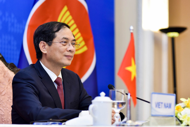 Bộ trưởng Bộ Ngoại giao Bùi Thanh Sơn phát biểu tại Hội nghị - Ảnh: BNG