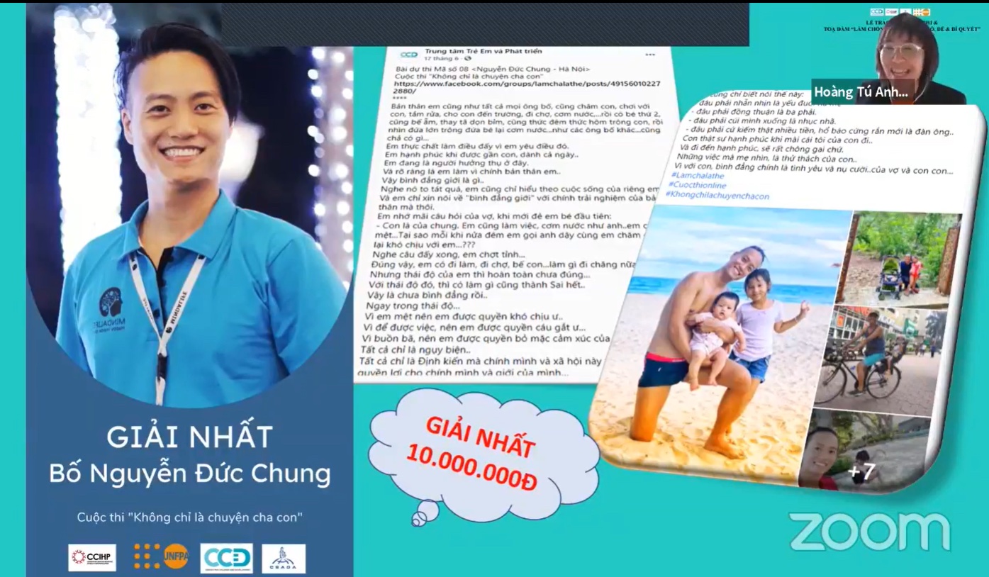 Ông bố Nguyễn Văn Chung, Hà Nội đạt giải Nhất cuộc thi với bài viết xúc động nhất Ông bố Nguyễn Văn Chung, Hà Nội đạt giải Nhất cuộc thi với bài viết xúc động nhất