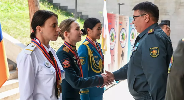 Lễ tổng kết cuộc thi quốc tế Chiến sĩ hòa bình trong khuôn khổ Army Games-2021 tại Armenia.
