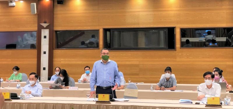 Trung tướng Tô Ân Xô - Chánh Văn phòng Bộ Công an phat sbieeur tại cuộc họp báo Chính phủ thường kỳ chiều 6/9.