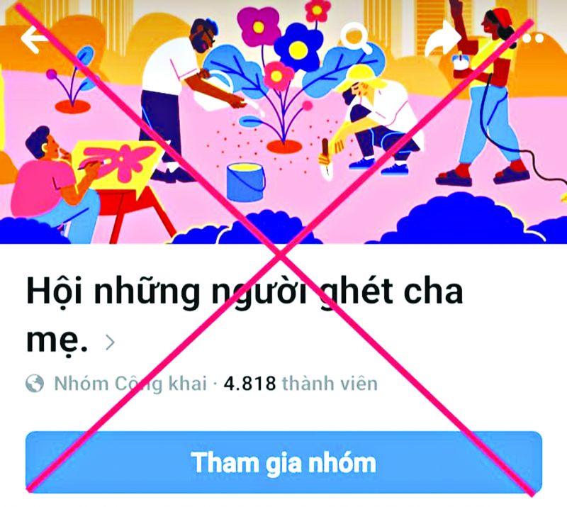 Nh&oacute;m &ldquo;Hội những người gh&eacute;t cha mẹ&rdquo; g&acirc;y x&ocirc;n xao tr&ecirc;n mạng. Ảnh chụp m&agrave;n h&igrave;nh