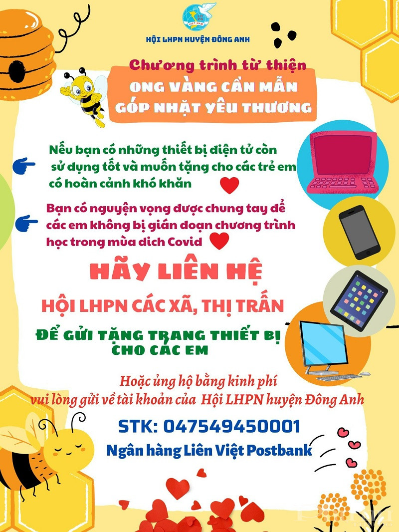 Hội LHPN huyện Đông Anh: Triển khai chương trình từ thiện “Ong vàng cần mẫn, góp nhặt yêu thương” - ảnh 1