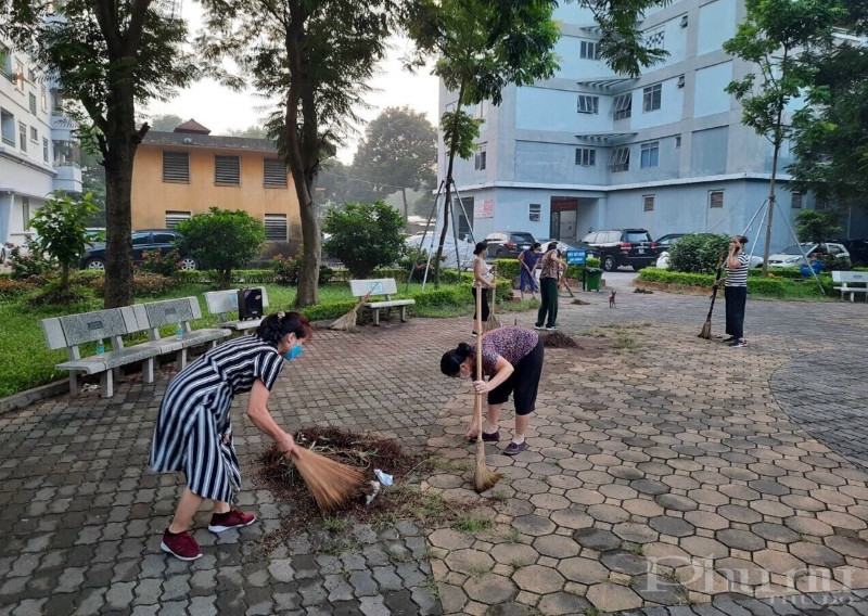 Phụ nữ Hoàng Mai ra quân vệ sinh môi trường phòng dịch sốt xuất huyết - ảnh 2