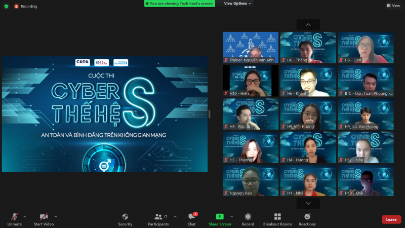 Buổi khai mạc cuộc thi ... theo hình thức trực tuyến