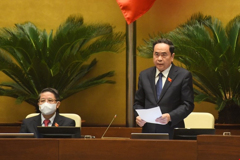 Phó Chủ tịch Thường trực Quốc hội Trần Thanh Mẫn điều hành nội dung làm việc. (Ảnh: QH)