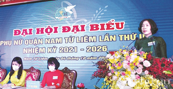 Đồng chí Lê Kim Anh, Chủ tịch Hội LHPN Hà Nội phát biểu chỉ đạo tại Đại hội quận Nam Từ Liêm, nhiệm kỳ 2021- 2026 Đồng chí Lê Kim Anh, Chủ tịch Hội LHPN Hà Nội phát biểu chỉ đạo tại Đại hội quận Nam Từ Liêm, nhiệm kỳ 2021- 2026