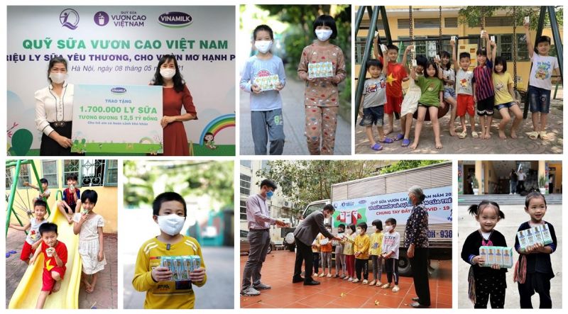Nhiều chương trình đã được Vinamilk thực hiện hướng đến chăm sóc, bảo vệ trẻ em, đặc biệt trong giai đoạn 2 năm đại dịch Covid-19 bùng phát