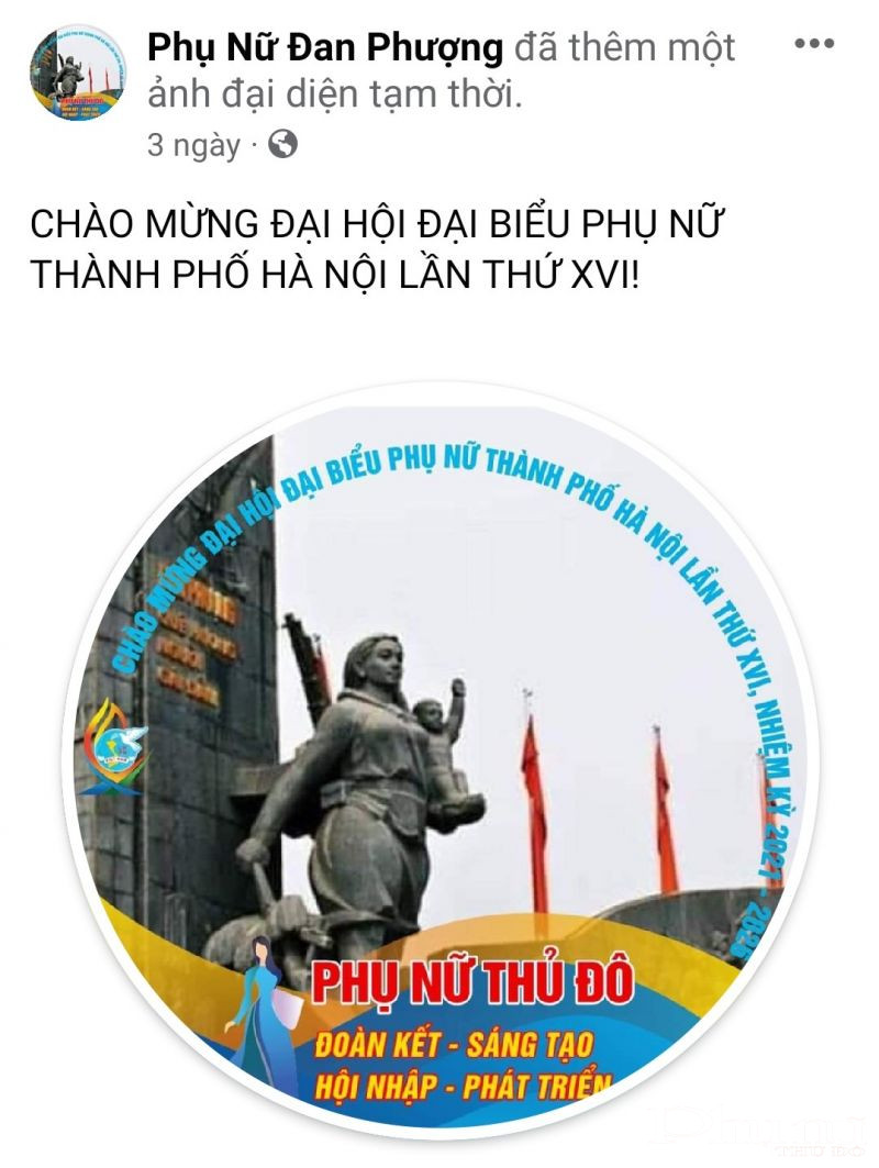 Nhiều quận, huyện, thị xã và đơn vị trực thuộc đồng loạt thay đổi hình nền avatar bằng logo biểu trưng của Đại hội Đại biểu Phụ nữ Thành phố lần thứ XVI