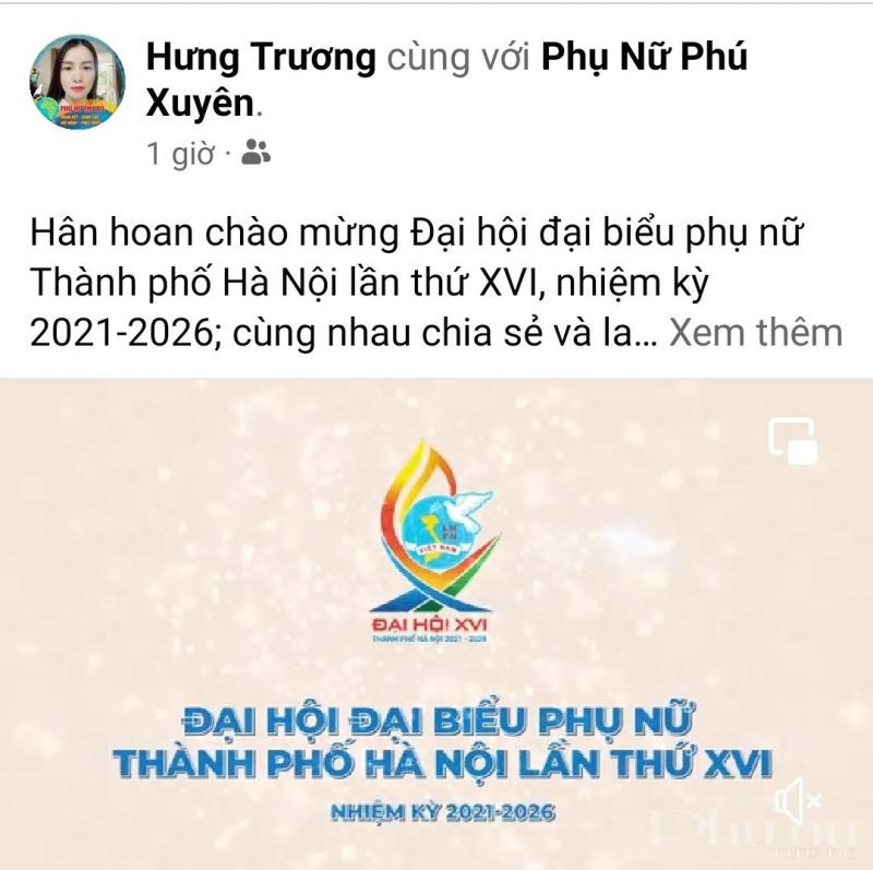 Cán bộ Hội Phụ nữ hân hoan chào mừng Đại hội