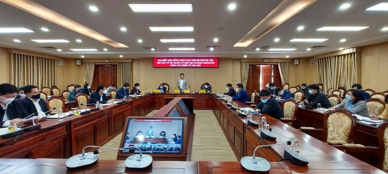 Quang cảnh buổi tiếp xúc cử tri tại huyện  Hoài Đức