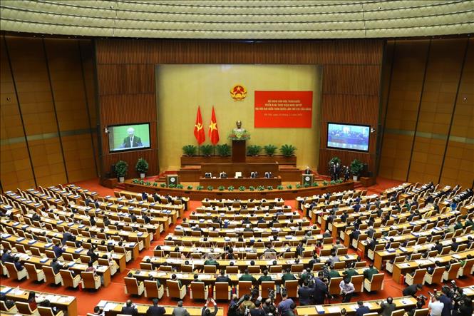 oàn cảnh Tổng Bí thư Nguyễn Phú Trọng phát biểu chỉ đạo Hội nghị. Ảnh: Văn Điệp/TTXVN