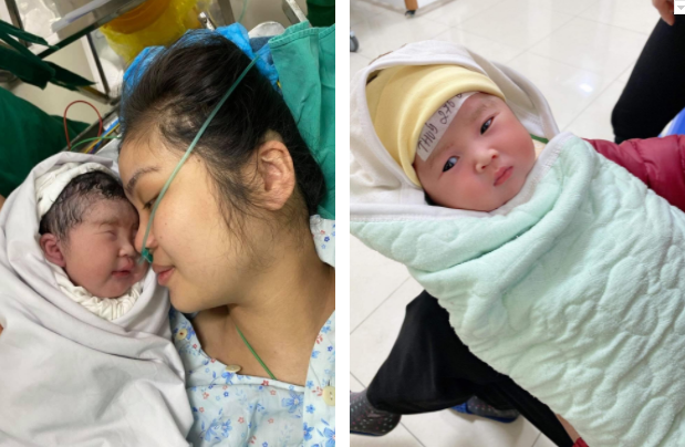 Chị Đỗ Thị Thúy hạnh phúc bên con trai đầu lòng