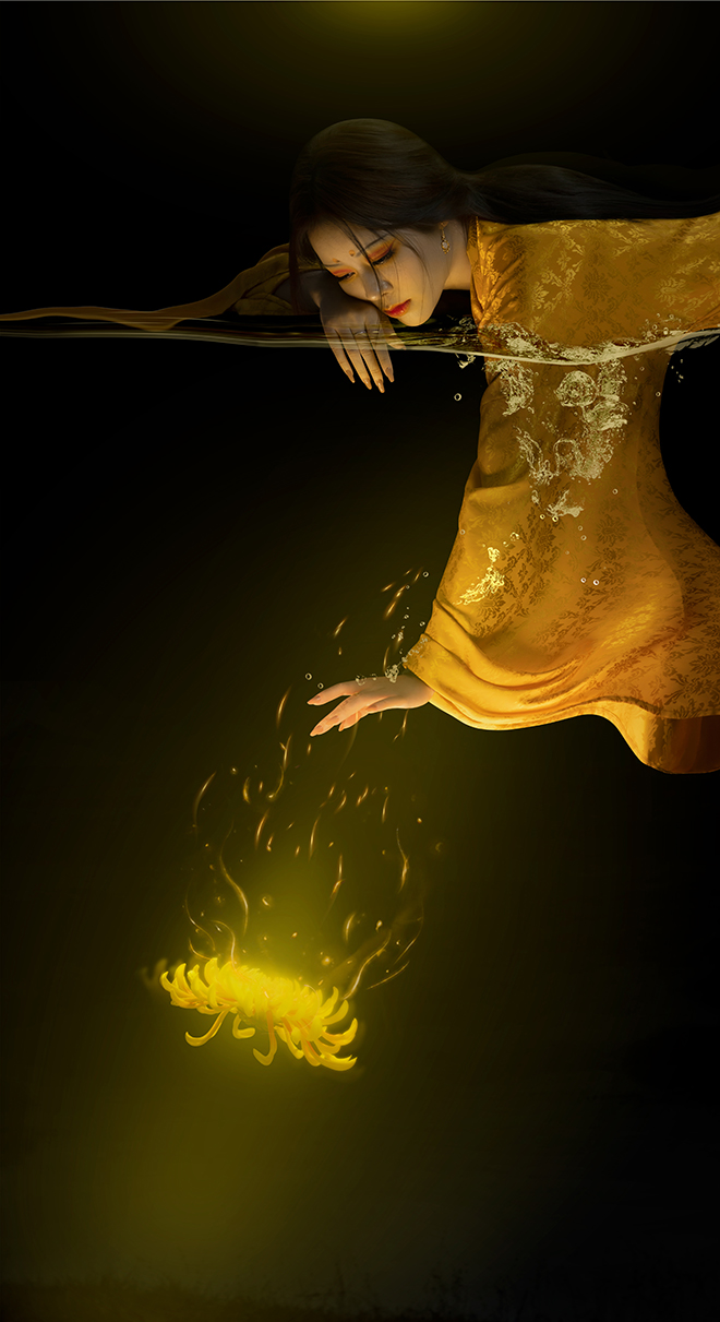 Vẻ đẹp tĩnh lặng mà rực rỡ trong bộ ảnh mộng mị của ca sĩ Hoa Trần - ảnh 3