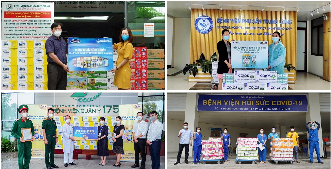 Vinamilk li&ecirc;n tục triển khai chuỗi hoạt động tiếp sức tuyến đầu, đồng h&agrave;nh chống dịch tr&ecirc;n cả nước.
