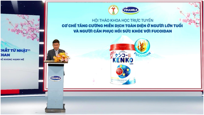 : Đại diện đơn vị tài trợ Công ty Cổ phần Sữa Việt Nam (Vinamilk) phát biểu