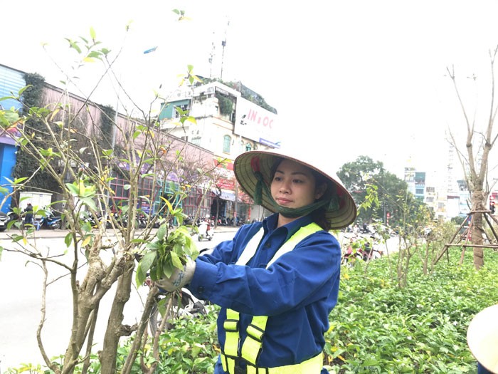 Chị Giang trong một buổi làm việc.