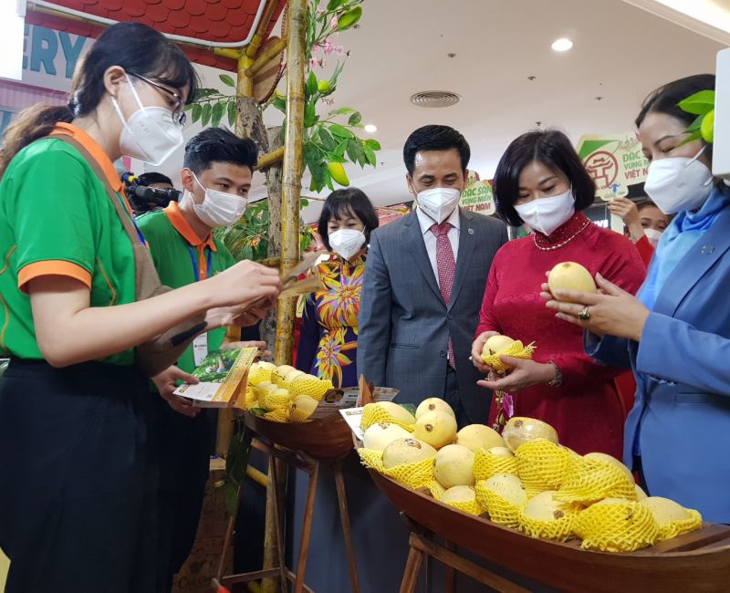 Các đại biểu tham quan các gian hàng tham gia hội chợ