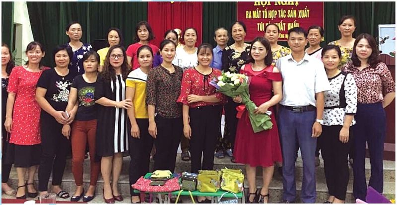 Hội LHPN huyện Ứng Hoà ra mắt tổ hợp tác sản xuất túi vải xuất khẩunăm 2019.