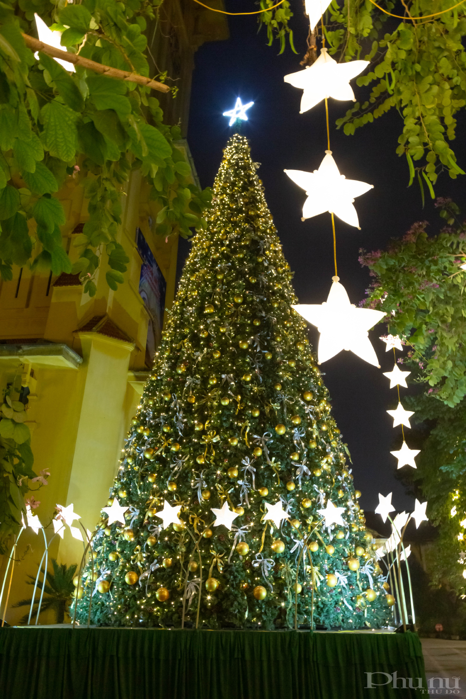 Nhà thờ Cửa Bắc cũng được trang trí với cây thông 