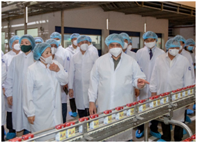 máy sữa Việt Nam (Bình Dương) đón Thủ tướng đến thăm và làm việc trong tháng 06/2021