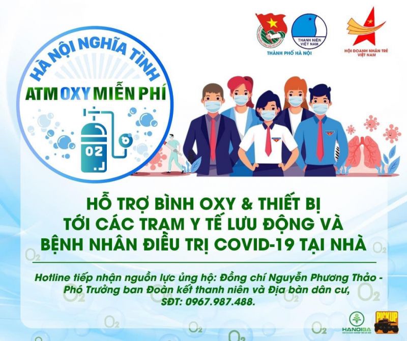Thành đoàn Hà Nội: Khởi động trạm ATM Oxy hỗ trợ điều trị F0 tại nhà - ảnh 2