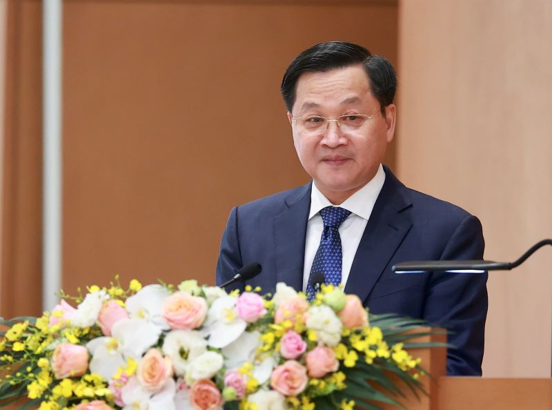 Phó Thủ tướng Chính phủ Lê Minh Khái phát biểu tại Hội nghị. Phó Thủ tướng Chính phủ Lê Minh Khái phát biểu tại Hội nghị.