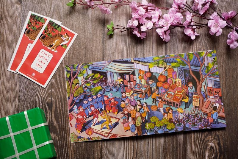 Sắc xuân trong những trang họa về Tết Nhâm Dần