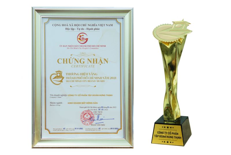 Chứng nhận và kỷ niệm chương giải thưởng Thương hiệu Vàng TP.HCM 2021 Chứng nhận và kỷ niệm chương giải thưởng Thương hiệu Vàng TP.HCM 2021