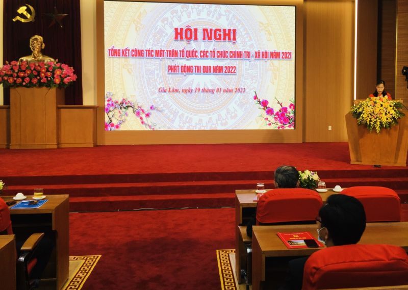 Hội nghị tổng kết công tác mặt trận và các tổ chức chính trị xã hội huyện Gia Lâm năm 2021 Hội nghị tổng kết công tác mặt trận và các tổ chức chính trị xã hội huyện Gia Lâm năm 2021