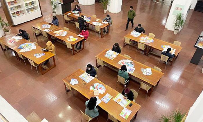 Khu vực trưng bày báo Xuân. Ảnh: Thư viện quốc gia