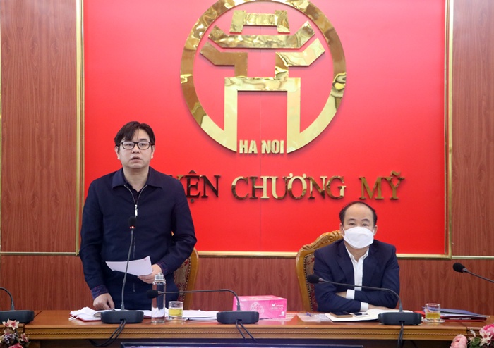 Đồng chí Nguyễn Văn Thắng, Thành uỷ viên, Bí thư Huyện uỷ Chương Mỹ phát biểu tại một hội nghị giao ban trực tuyến về công tác phòng, chống dịch Covid-19 trên địa bàn huyện Đồng chí Nguyễn Văn Thắng, Thành uỷ viên, Bí thư Huyện uỷ Chương Mỹ phát biểu tại một hội nghị giao ban trực tuyến về công tác phòng, chống dịch Covid-19 trên địa bàn huyện