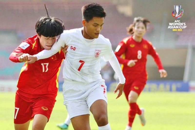 Trận đấu gặp tuyển nữ Trung Quốc l&agrave; lần đầu ti&ecirc;n tuyển nữ Việt Nam đăng k&yacute; đủ 23 cầu thủ thi đấu tại v&ograve;ng chung kết Asian Cup nữ 2022. Ảnh: AFC