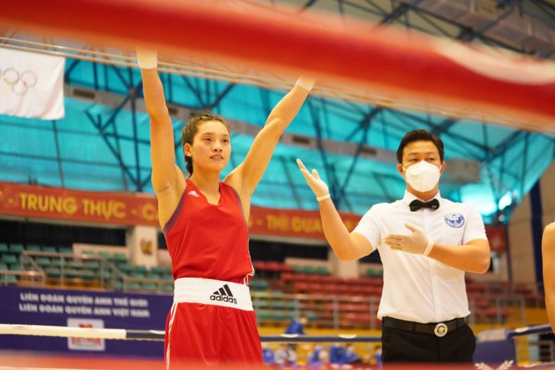 Võ sĩ Nguyễn Thị Tâm tại Giải vô địch Boxing nam, nữ toàn quốc 2021. Ảnh: Hữu Trưởng Võ sĩ Nguyễn Thị Tâm tại Giải vô địch Boxing nam, nữ toàn quốc 2021. Ảnh: Hữu Trưởng