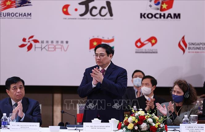 Thủ tướng Phạm Minh Chính dự Phiên cấp cao Diễn đàn doanh nghiệp Việt Nam thường niên (VBF).