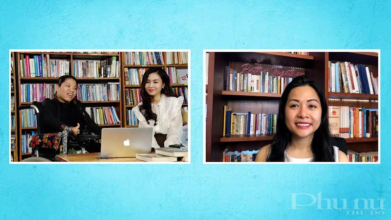 Hương rất vui khi được trò chuyện với chị Trần Uyên Phương.