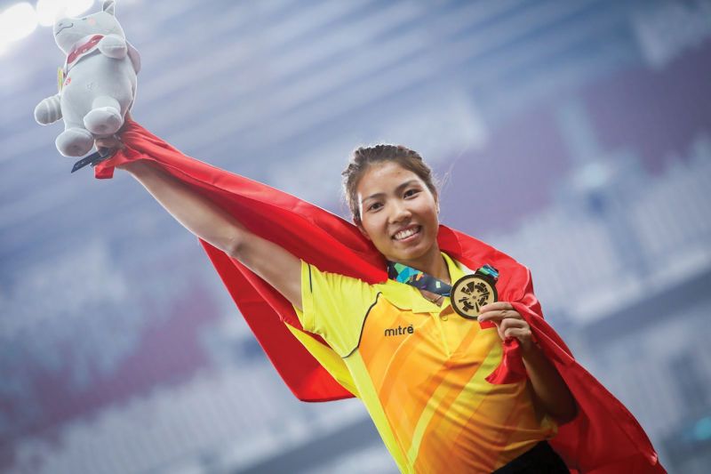 VĐV nhảy xa Bùi Thị Thu Thảo