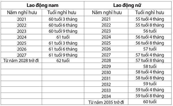 Độ tuổi nghỉ hưu theo chế độ mới - ảnh 1