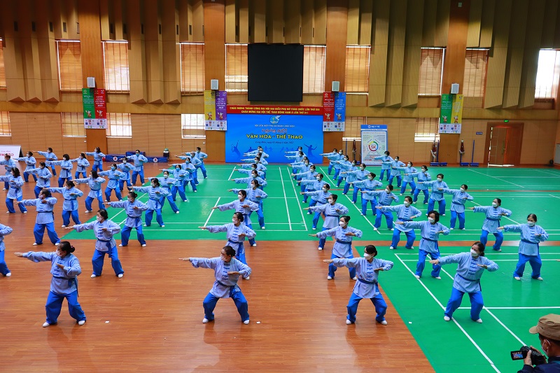 Một số tiết mục đồng diễn mở màn tại Ngày hội