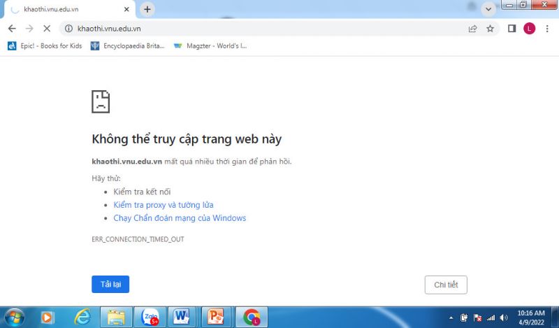 Sáng 9/4, tình trạng nghẽn mạng lại xảy ra nên nhiều thí sinh không thể đăng ký dự thi đánh giá năng lực quốc gia