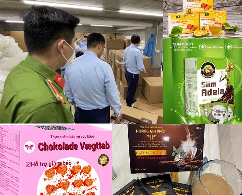 Các sản phẩm được lực lượng chức năng thu giữ và lấy mẫu kiểm nghiệm theo quy định.