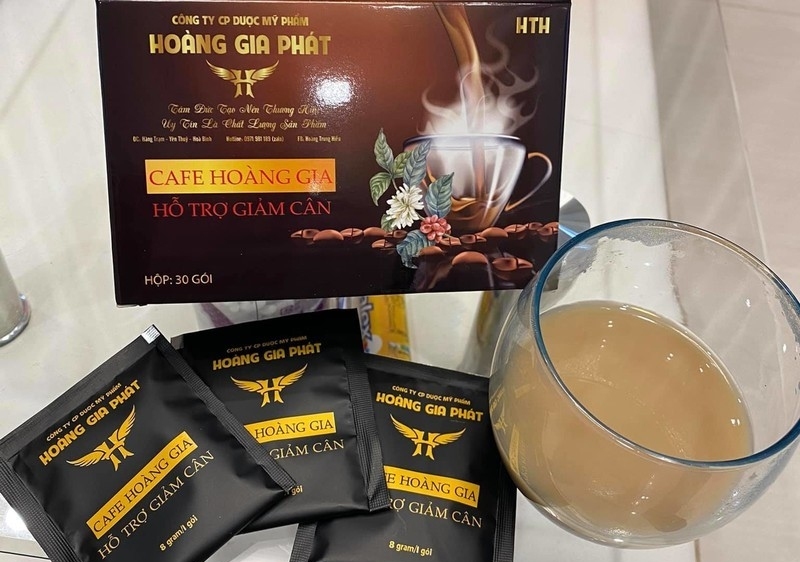 1.950 hộp café Hoàng Gia nghi chứa thành phần sibutramine được thu giữ tại trụ sở công ty Thịnh Việt Pharma đã được lấy mẫu mang đi kiểm nghiệm.
