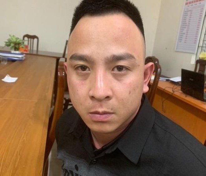 Đối tượng Ngô Hoàng Anh tại cơ quan công an