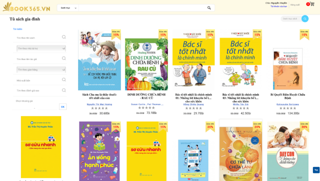 Tủ sách gia đình tại book365.vn