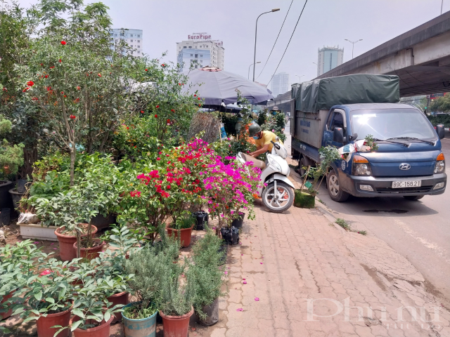 Hoạt động mua bán, xuất nhập hàng diễn ra tấp nập, chiếm dụng toàn bộ vỉa hè và một phần đường.