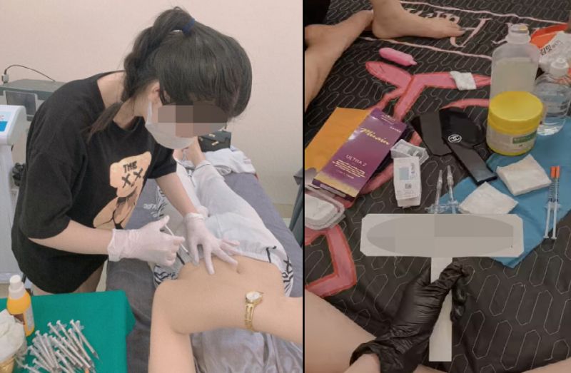 Hình ảnh quảng cáo về cách thức thực hiện thủ thuật tiêm filler tại một số spa trên trang mạng xã hội 	Ảnh: PV