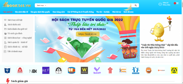 Giao diện Book365.vn.